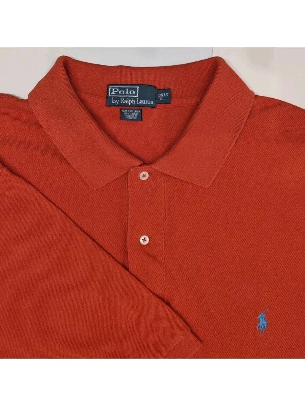 VTG Polo Ralph Lauren Short Sleeve Polo Shirt Men 3XLT Red Golf Big & Tall Y2K